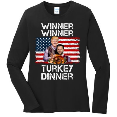 Trump Vance Funny Winner Winner Turkey Dinner Thanksgiving Ladies Long Sleeve Shirt