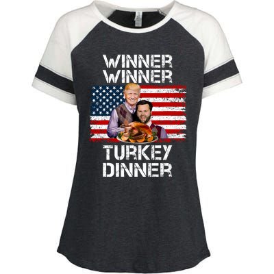 Trump Vance Funny Winner Winner Turkey Dinner Thanksgiving Enza Ladies Jersey Colorblock Tee