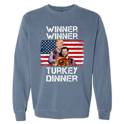 Trump Vance Funny Winner Winner Turkey Dinner Thanksgiving Garment-Dyed Sweatshirt