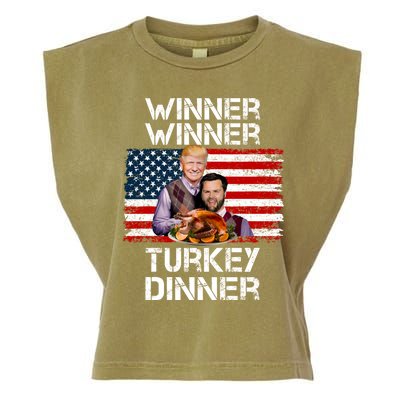 Trump Vance Funny Winner Winner Turkey Dinner Thanksgiving Garment-Dyed Women's Muscle Tee