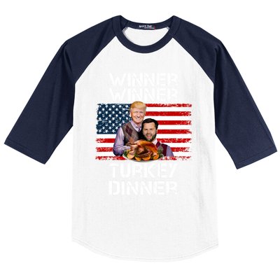 Trump Vance Funny Winner Winner Turkey Dinner Thanksgiving Baseball Sleeve Shirt