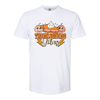 Thanksgiving Vibes Fall Vibes Autumn Season Thanksgiving Pumpkin Spice Funny Softstyle® CVC T-Shirt