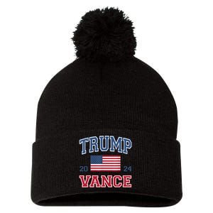 Trump Vance For President 2024 Campaign Us Election Pom Pom 12in Knit Beanie