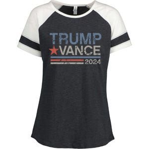 Trump Vance For President 2024 Campaign Us Election Enza Ladies Jersey Colorblock Tee