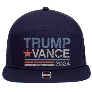 Trump Vance For President 2024 Campaign Us Election 7 Panel Mesh Trucker Snapback Hat