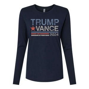 Trump Vance For President 2024 Campaign Us Election Womens Cotton Relaxed Long Sleeve T-Shirt