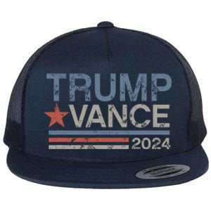 Trump Vance For President 2024 Campaign Us Election Flat Bill Trucker Hat