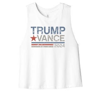 Trump Vance For President 2024 Campaign Us Election Women's Racerback Cropped Tank