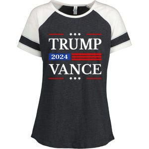 Trump Vance For President 2024 Campaign Us Election Enza Ladies Jersey Colorblock Tee