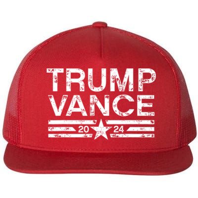 Trump Vance For President 2024 Campaign Us Election Flat Bill Trucker Hat