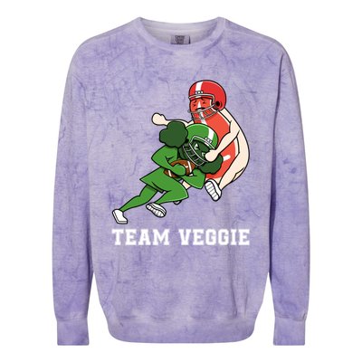 Team Veggie Football Vegetarian Plant Powered Gift Colorblast Crewneck Sweatshirt