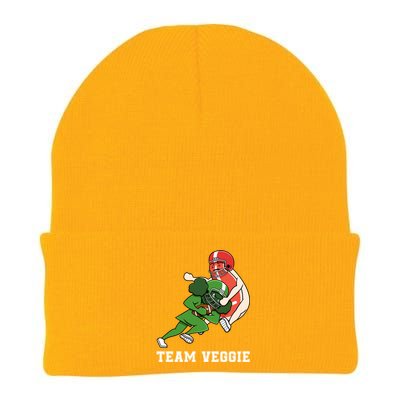 Team Veggie Football Vegetarian Plant Powered Gift Knit Cap Winter Beanie