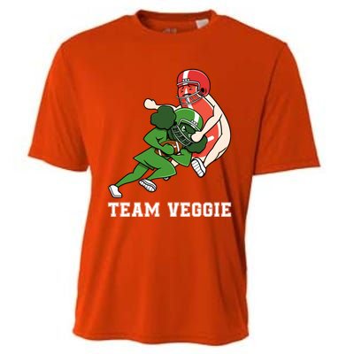 Team Veggie Football Vegetarian Plant Powered Gift Cooling Performance Crew T-Shirt