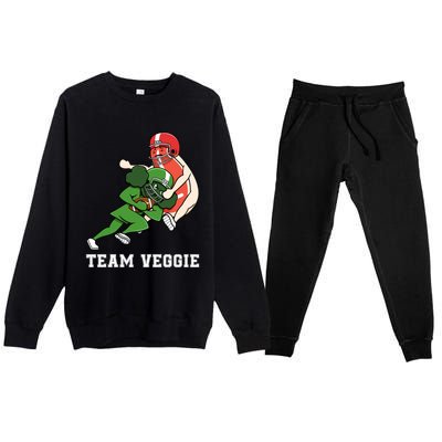 Team Veggie Football Vegetarian Plant Powered Gift Premium Crewneck Sweatsuit Set