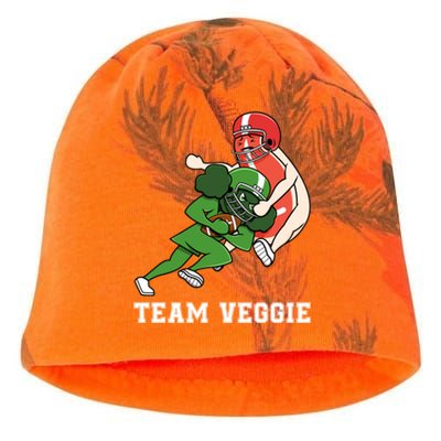 Team Veggie Football Vegetarian Plant Powered Gift Kati - Camo Knit Beanie