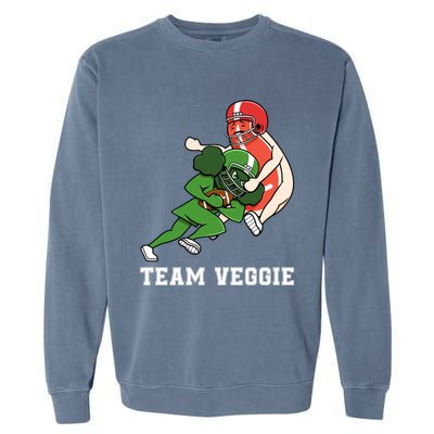 Team Veggie Football Vegetarian Plant Powered Gift Garment-Dyed Sweatshirt