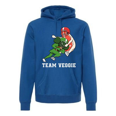 Team Veggie Football Vegetarian Plant Powered Gift Premium Hoodie