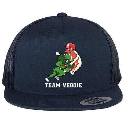 Team Veggie Football Vegetarian Plant Powered Gift Flat Bill Trucker Hat