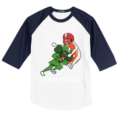 Team Veggie Football Vegetarian Plant Powered Gift Baseball Sleeve Shirt