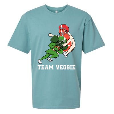 Team Veggie Football Vegetarian Plant Powered Gift Sueded Cloud Jersey T-Shirt