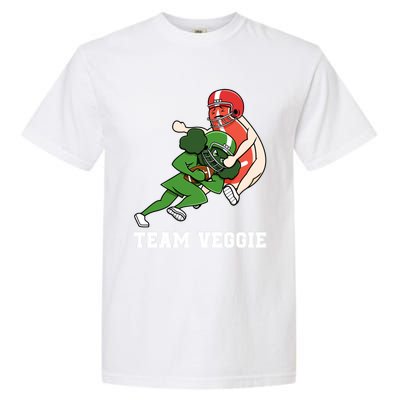 Team Veggie Football Vegetarian Plant Powered Gift Garment-Dyed Heavyweight T-Shirt