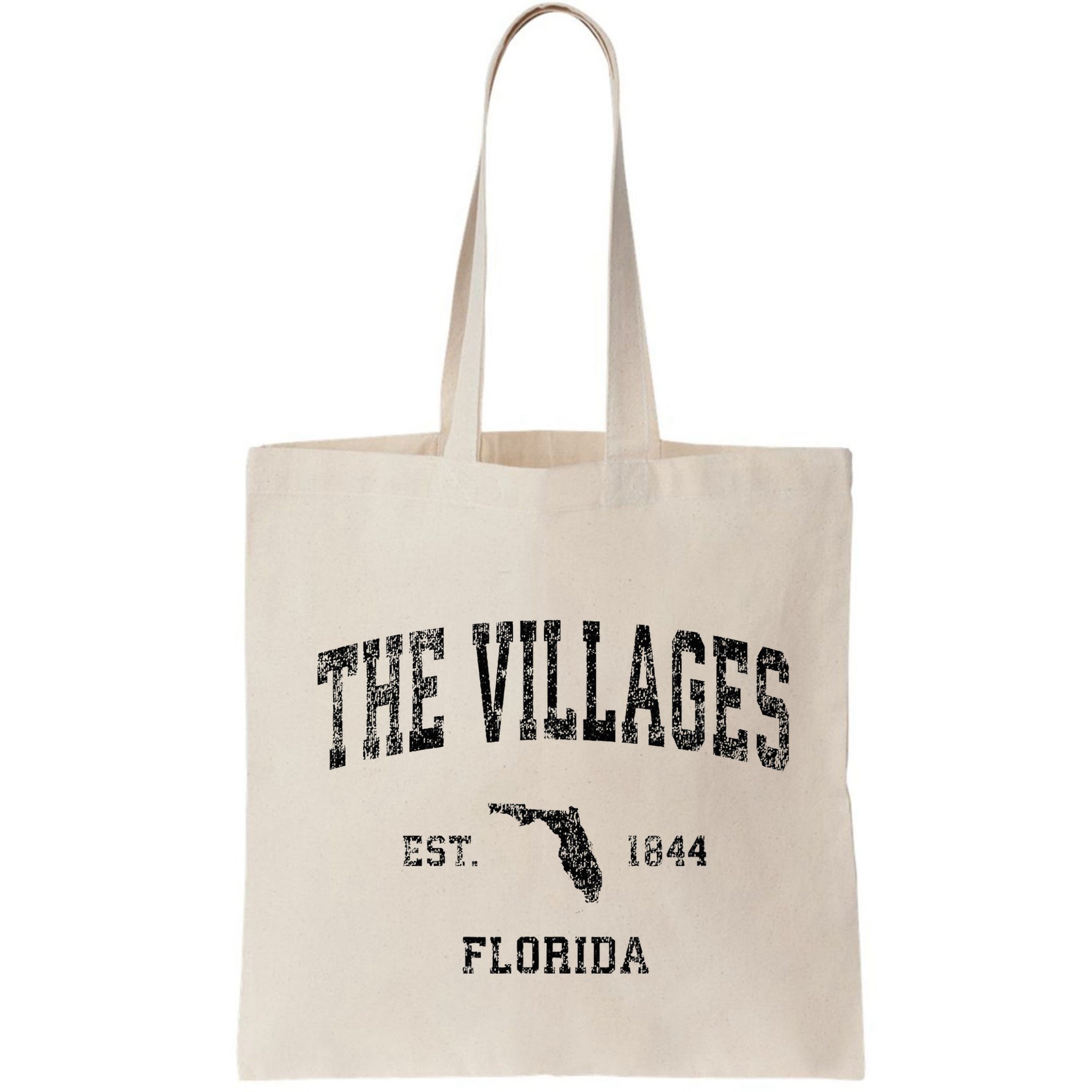 The Villages Florida Fl Vintage Sports Design Black Print Bag