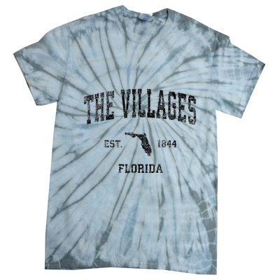 The Villages Florida Fl Vintage Sports Design Black Print Tie-Dye T-Shirt