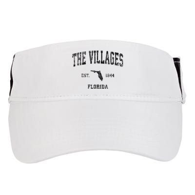The Villages Florida Fl Vintage Sports Design Black Print Adult Drive Performance Visor