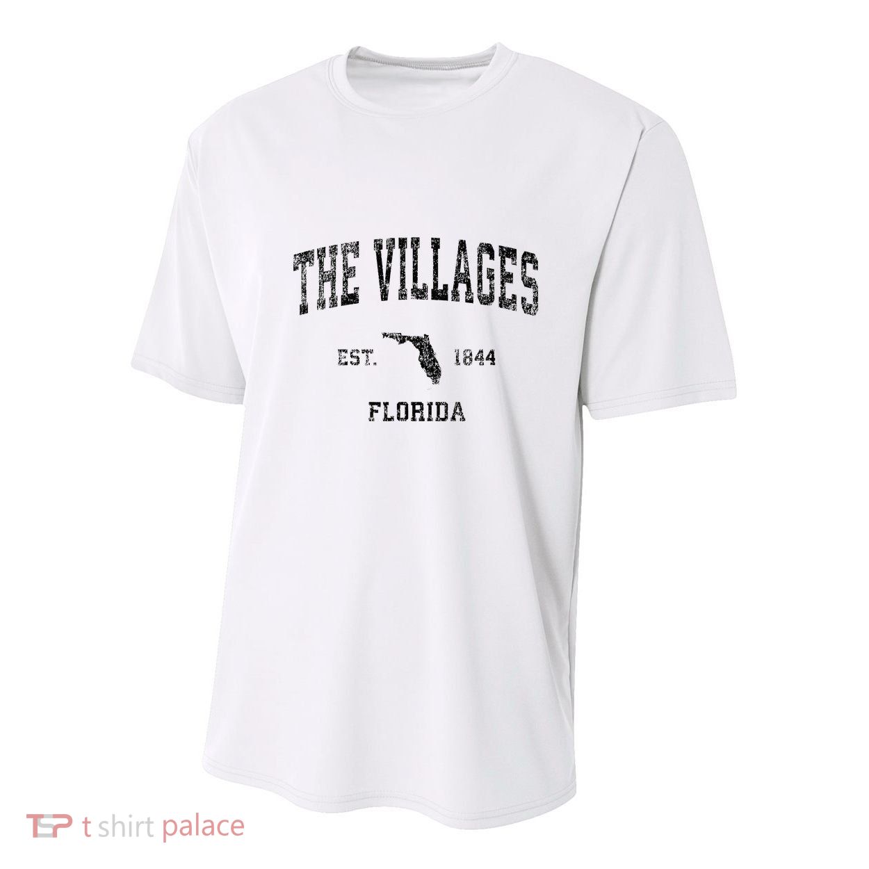 The Villages Florida Fl Vintage Sports Design Black Print Youth Performance Sprint T-Shirt