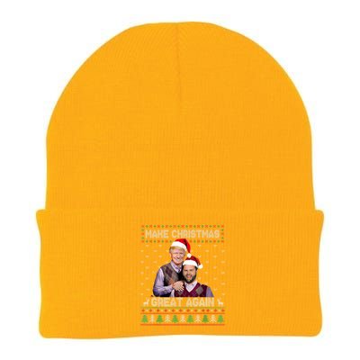 Trump Vance Funny Gift Brothers Make Christmas Great Again Santa Cute Gift Knit Cap Winter Beanie