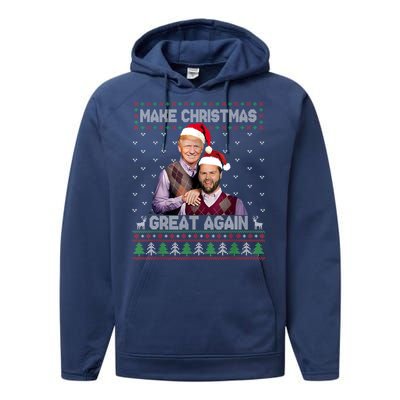 Trump Vance Funny Gift Brothers Make Christmas Great Again Santa Cute Gift Performance Fleece Hoodie