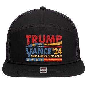 Trump Vance For President 2024 Campaign Us Election 7 Panel Mesh Trucker Snapback Hat