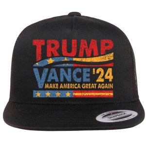 Trump Vance For President 2024 Campaign Us Election Flat Bill Trucker Hat