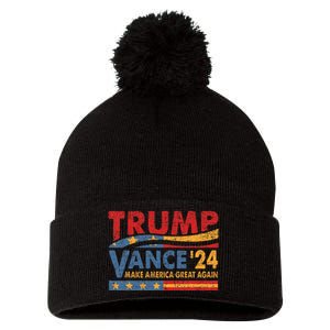 Trump Vance For President 2024 Campaign Us Election Pom Pom 12in Knit Beanie