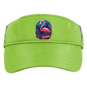 Tropical Vibes Flamingo Retro Palm Tree Adult Drive Performance Visor