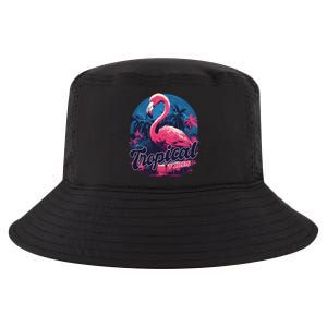 Tropical Vibes Flamingo Retro Palm Tree Cool Comfort Performance Bucket Hat