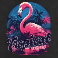 Tropical Vibes Flamingo Retro Palm Tree Cool Comfort Performance Bucket Hat