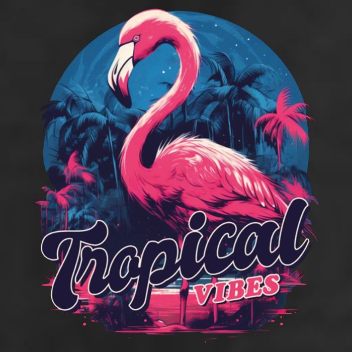 Tropical Vibes Flamingo Retro Palm Tree Cool Comfort Performance Bucket Hat