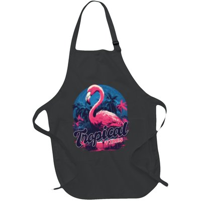 Tropical Vibes Flamingo Retro Palm Tree Apron
