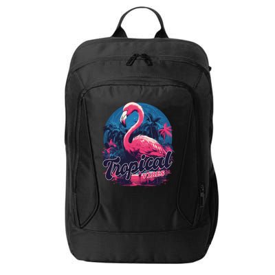 Tropical Vibes Flamingo Retro Palm Tree City Backpack