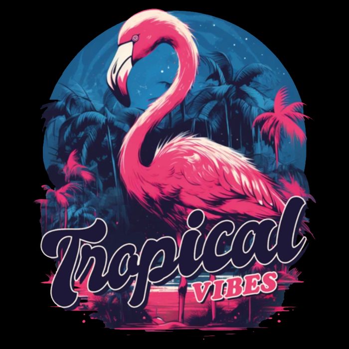 Tropical Vibes Flamingo Retro Palm Tree Impact Tech Backpack