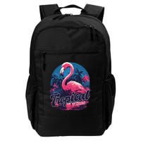 Tropical Vibes Flamingo Retro Palm Tree Backpack