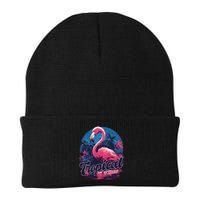 Tropical Vibes Flamingo Retro Palm Tree Beanie