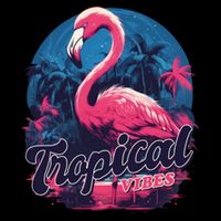 Tropical Vibes Flamingo Retro Palm Tree 16 in Basic Backpack