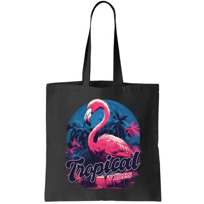 Tropical Vibes Flamingo Retro Palm Tree Bag