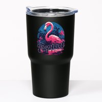 Tropical Vibes Flamingo Retro Palm Tree Tumbler