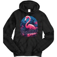 Tropical Vibes Flamingo Retro Palm Tree Tie Dye Hoodie