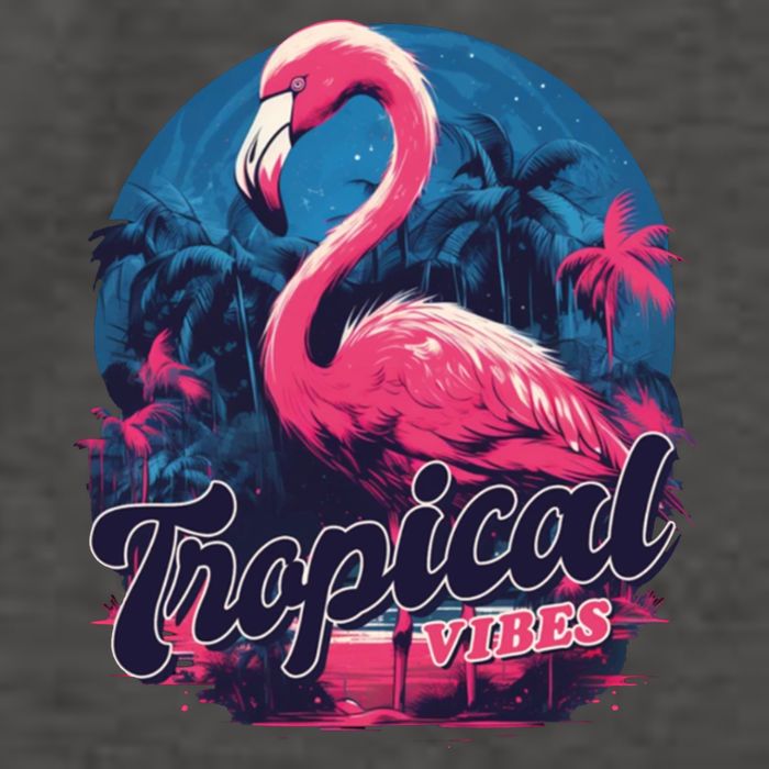 Tropical Vibes Flamingo Retro Palm Tree Vector Backpack