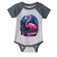 Tropical Vibes Flamingo Retro Palm Tree Infant Baby Jersey Bodysuit