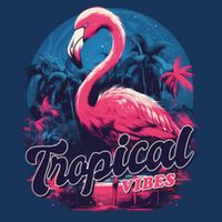 Tropical Vibes Flamingo Retro Palm Tree Infant Baby Jersey Bodysuit